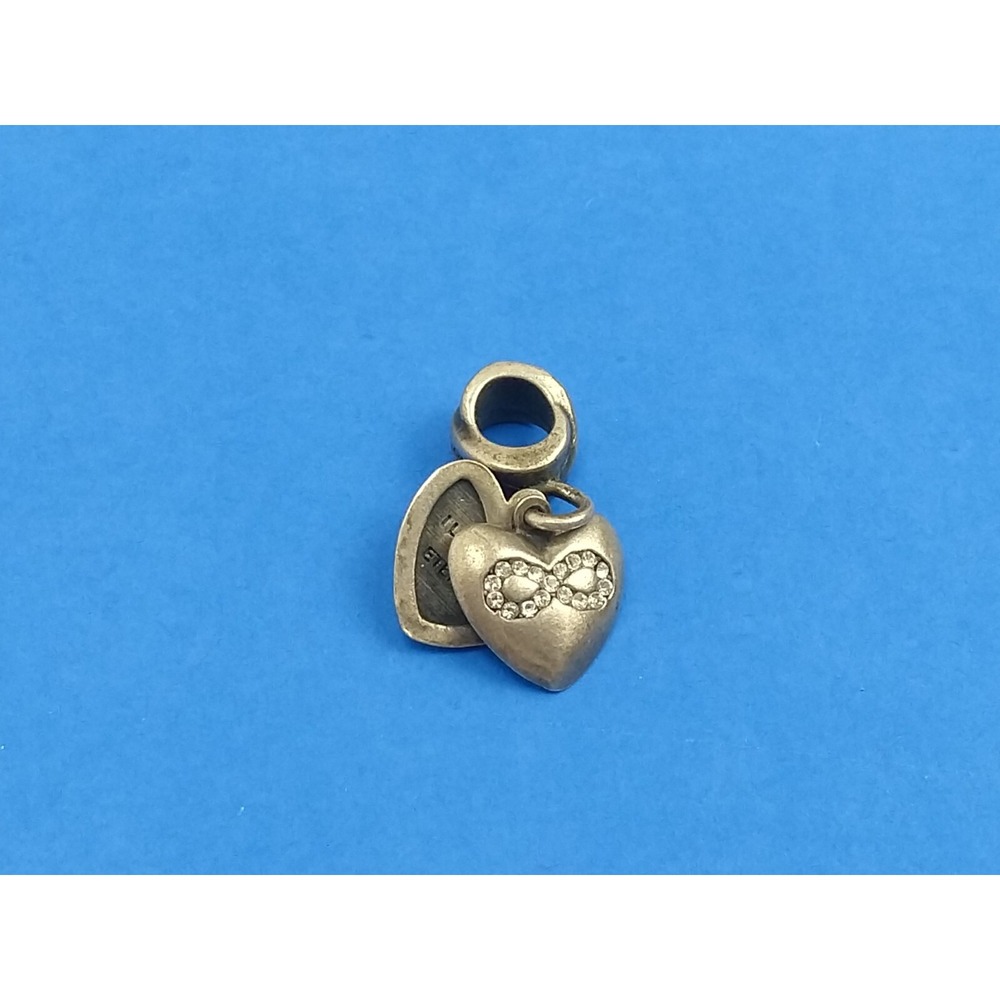 Sterling Silver 925 Infinity Heart Locket Charm I Love You For Eternity RL Italy